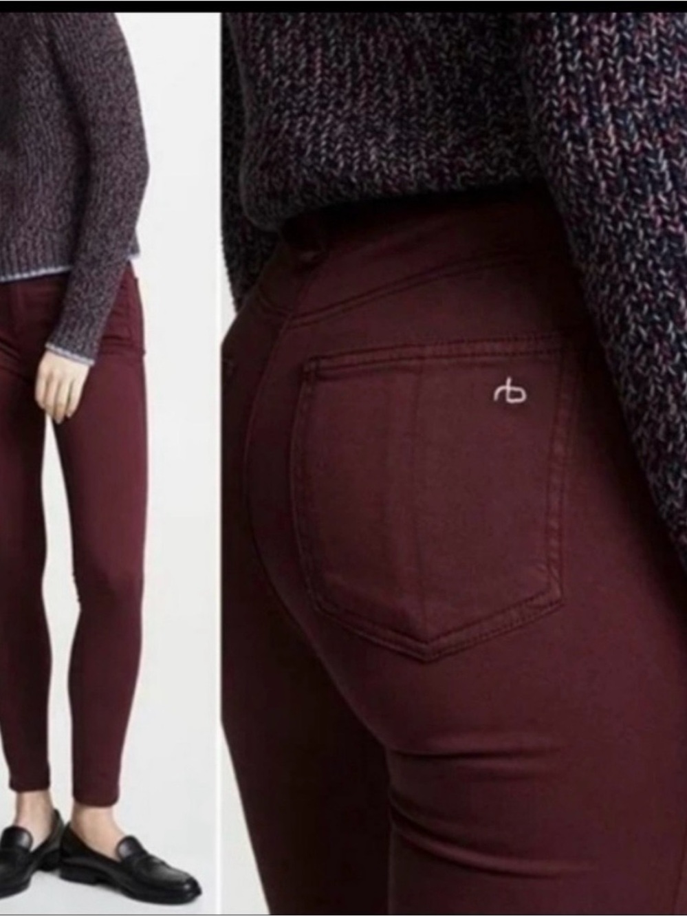 rag & bone Skinny Jeans in Burgundy